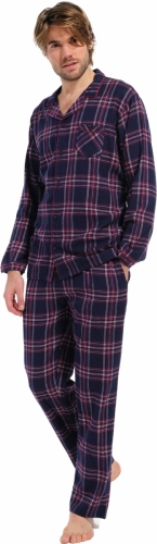 Doorknoop pyjama 273 - dark red
