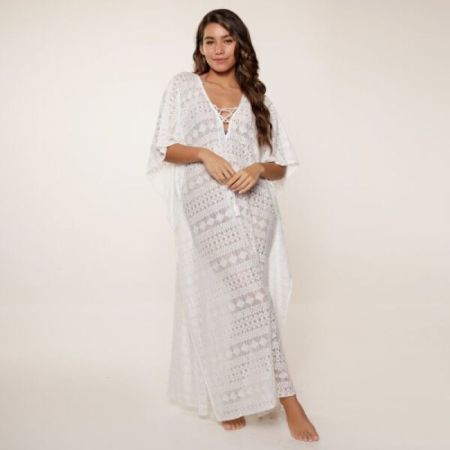 lange kaftan off white