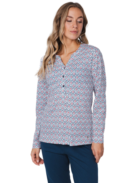 Pyjama met knopen 520-dark blue