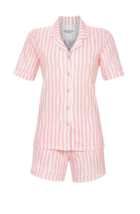 pyjama korte mouw korte broek roos streep