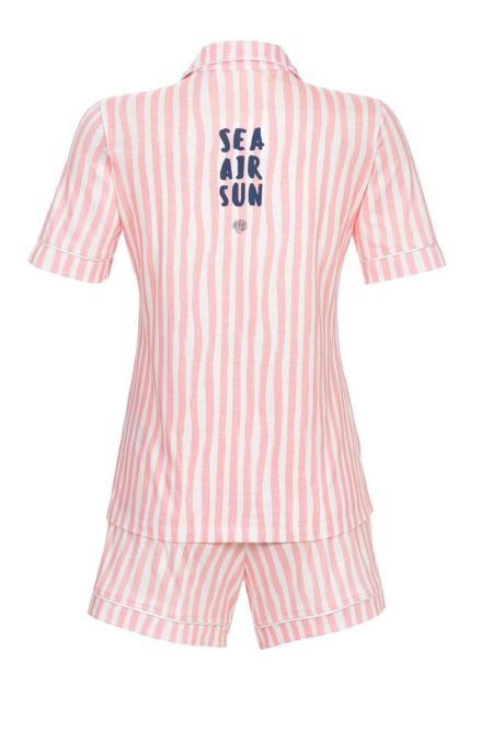 pyjama korte mouw korte broek roos streep