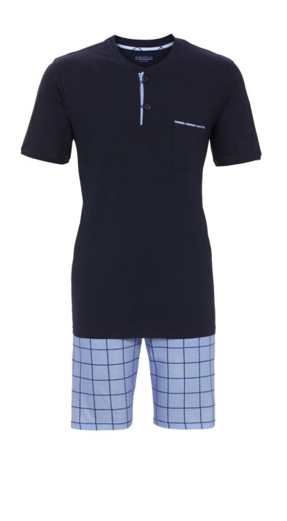 Pyjama met knoopsluiting 282-blue navy