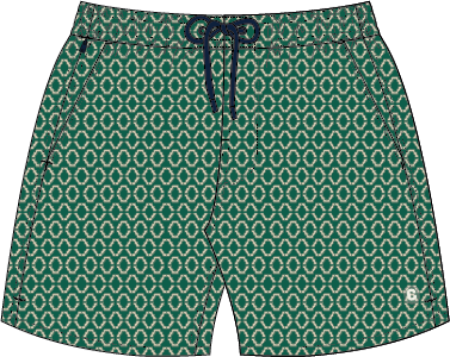 zwemshort heren green tiles